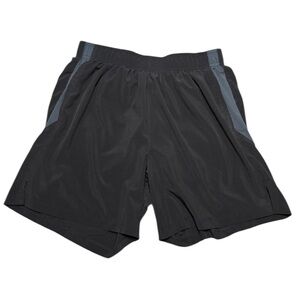 Tsla Men's Black and Gray Running Shorts